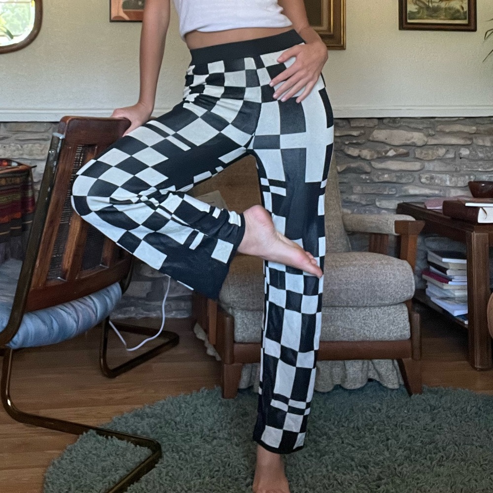 Paloma wool small black white checkered pant
